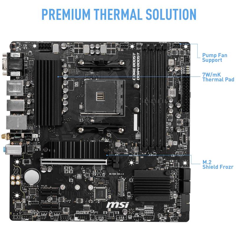 Placa-mãe MSI B550M PRO-VDH WiFi Pro Series AMD Ryzen 5000 - Placa